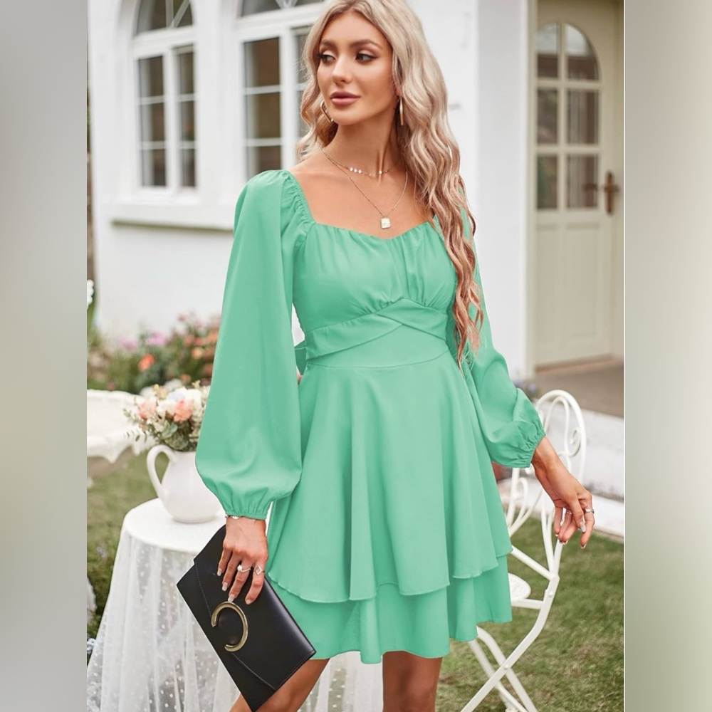 ZAFUL High Waist Long Sleeve Summer Dress - Large - Size 8